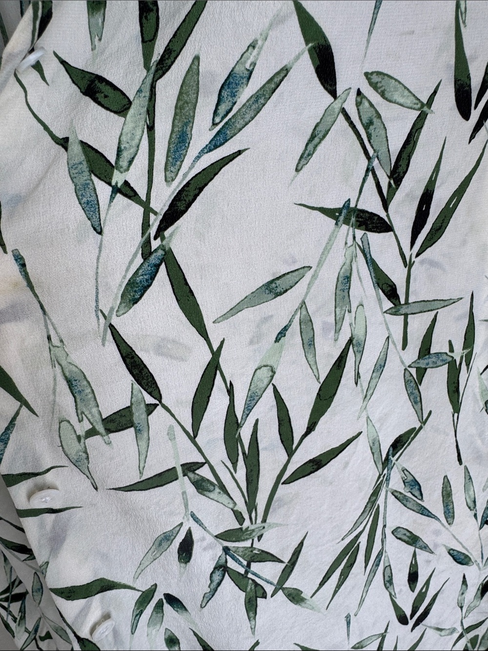 Equipment Femme 100% Silk Bamboo Leaf Print Button Front Blouse Medium White - Picture 4 of 13